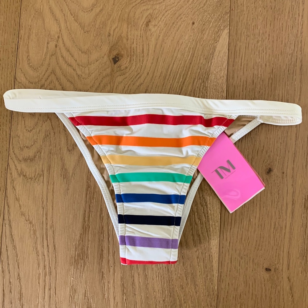 TM Rio De Janeiro Striped Bikini Bottom NWT